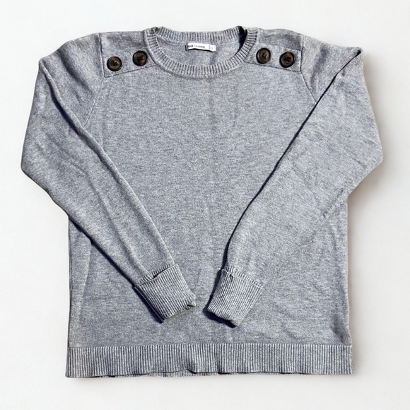 Pink Clover Sweaters - Pink Clover Grey Woman’s Sweater with Button Accents | Size Medium